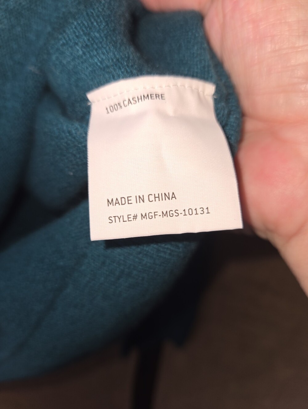NWOT The Commons 100% Cashmere Peacock Green Sweater Size Large - Picture 9 of 11